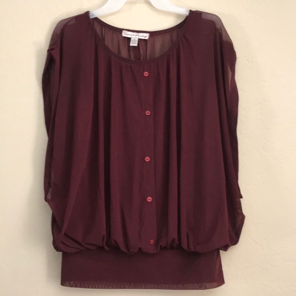 (a36) Burgundy blouse FRENCH LAUNDRY